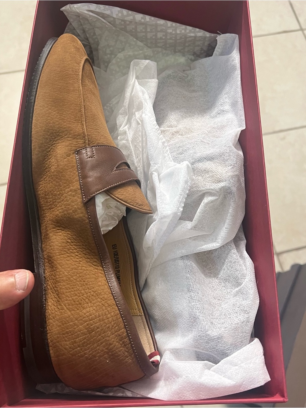 Bally Olive and Chocolate Leather Loafers - Picture 9 of 9